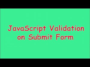 Validation on submit form in JavaScript | how to display error message on submit html form