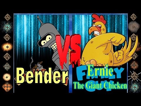 Bender (Futurama) vs Ernie The Giant Chicken (Family Guy) - Ultimate Mugen Fight 2016