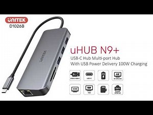 UNITEK 9-In-1 USB 3.1 Mulit-Port Hub With USB-C Connector