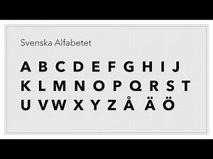Learn Swedish Alphabets, 1st Class. ABC in SWEDISH. Alphabets in Swedish
