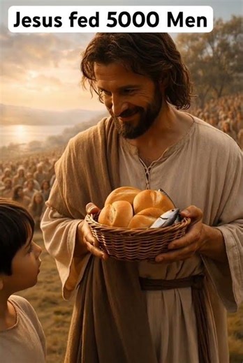 Jesus Fed 5000 people with two fishes and 5 loaves of bread