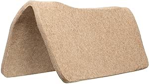 Weaver Equine 30" x 30" Contoured Wool Blend Felt Horse Saddle Pad Liner, Shock Absorbing Western Saddle Pad Protection, Durable Equine Supplies, Tan