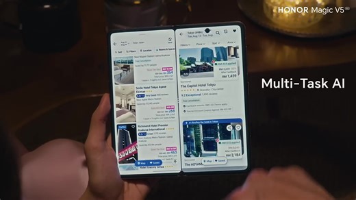 HONOR Magic V5 Three Split-Screen Multi-task AI Features