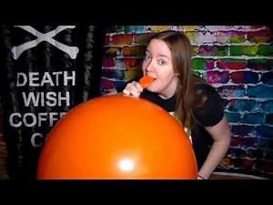 Blowing Up GIANT Orange Balloon. No POP