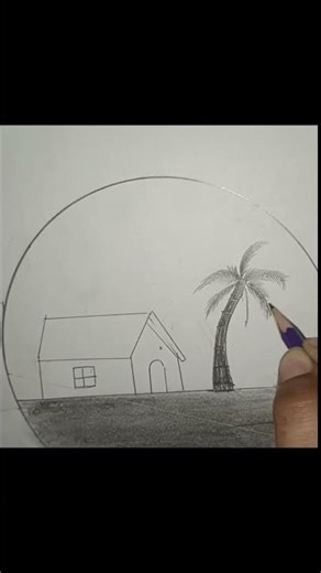 Beautiful Easy Scenery Drawing | Simple Landscape Sketch for Beginners