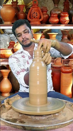 Handmade Clay Water Bottle Making | Traditional Pottery Art 🎨 ✨