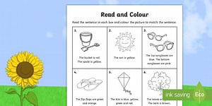 Summer Read and Color Worksheet