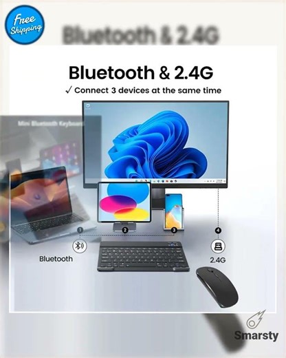 Bluetooth Mini Keyboard for MacBook iPad Rechargeable