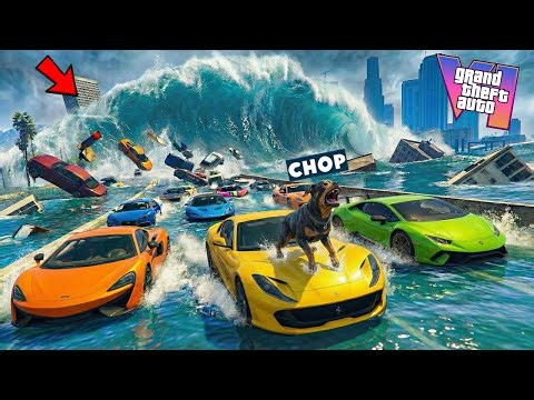 GTA 5 CHOP AND FROSTY ENTER THE TSUNAMI PARKOUR AT SEA