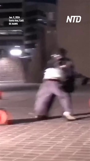 96K views · 551 reactions | A protest in Santa Ana, California, on Jan. 9 turned violent when protesters marched on a federal immigration building in response to the fatal ICE-involved shooting of Renee Good in Minneapolis. Two officers and one protester were injured. DHS assistant secretary Tricia McLaughlin called the protesters “violent rioters.” | NTD Television | Facebook