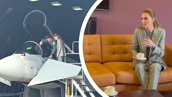 Princess Kate reveals Prince Louis' fighter pilot dreams during RAF visit