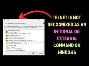 How to Fix Telnet Is Not Recognized As An Internal or External Command on Windows 11