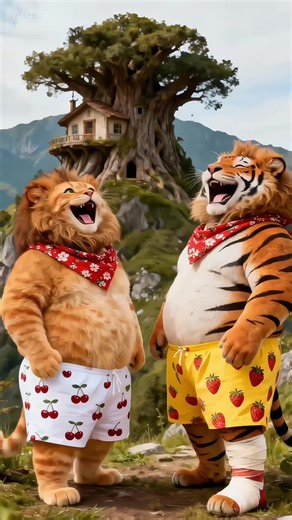 The story of the Cat and the Lion. #orangecat #cat #funny