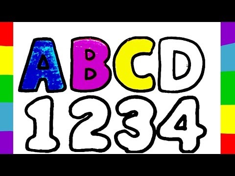 Abc,1234,ABCD, Tracing Alphabet and numbers| Tracing and colouring