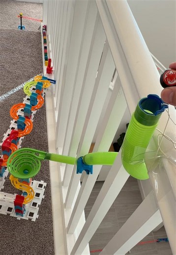 Satisfying Marble Run Adventure on Stairs