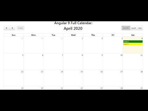 Angular 9 Full Calendar with Beautiful Events Colors