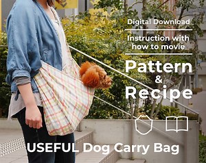 Compact Dog Sling Bag PDF Pattern | Easy-to-sew Pet Carrier With Video Guide　in A1 Roll, A4, Letter Instant Download - Etsy