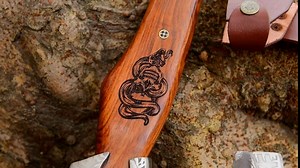 Carbon Steel Blade Viking Axe Hatchet Tomahawk Hunting Knife Camping Outdoor. SM144