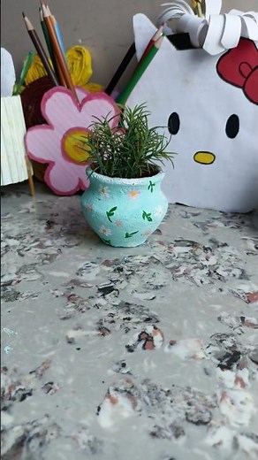 Beautiful Flower Pot Painting Ideas 🥰#art #diy #youtube #drawing #acrylicpainting