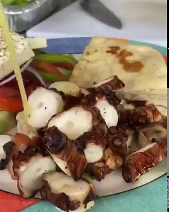 392K views · 7.1K reactions | Grilled Octopus + Greek Salad Platter! Octopus  﫶﫶﫶 Video credit Foody Fetish | Hellenic World | Facebook