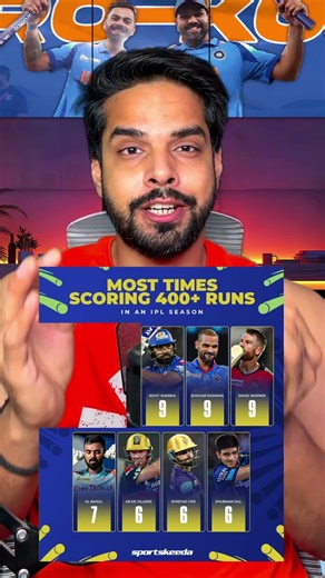 Most time scoring 400+ runs in an IPL season , top 4 in the list 🔥❤‍🔥🙌#shorts