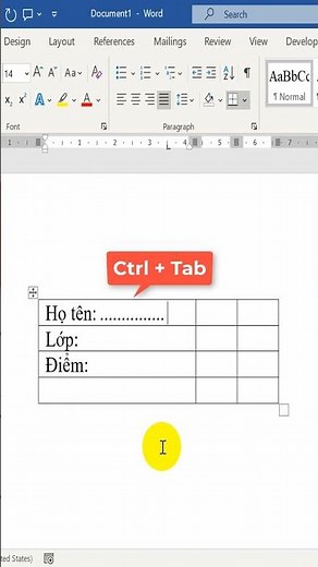 Cách tạo Tab chấm trong bảng Word #shorts #viral #wordtips
