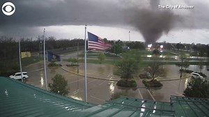 Surveillance video shows a tornado moving through Andover, Kansas. Andover Fire Chief Chad Russell said some homes in the area "were completely blown away." | KION News Channel 46