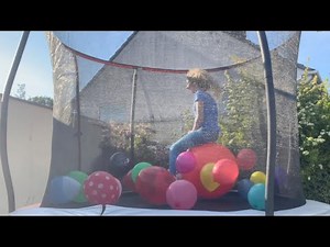 SPACE HOPPER AND BALLOON CHALLENGE ON THE TRAMPOLINE