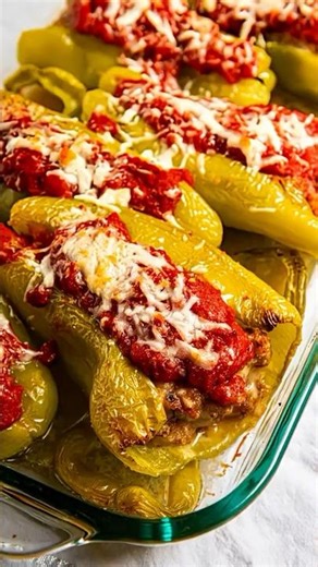 Italian Stuffed Peppers With Sausage And Mozzarella | Easy & Delicious Dinner Recipe