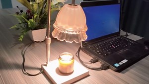 MQFORU Candle Warmer Lamp with Timer and Dimmer, Height Adjustable Electric Candle Warmer with Amber Glass Shade, Candle Wax Warmer with 4 Bulbs for Home Decration