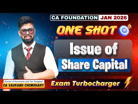 Share Capital | One Shot Quick Revision | CA Foundation Jan 2026