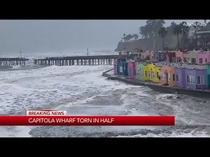 Capitola Wharf snapped in half by mega ocean swell