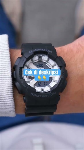 ￼Jam Tangan Pria Casio G-Shock GA-110WD-1ADR Black And Briliant White Digital Analog Dial Black