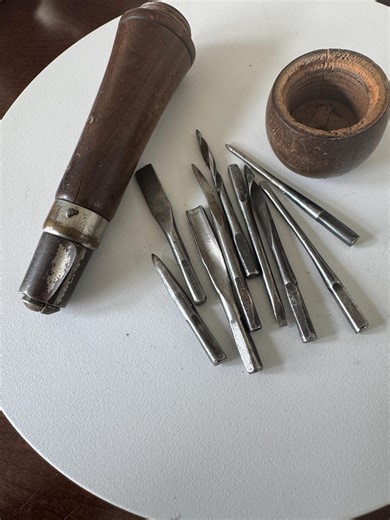 Antique Victorian 10 in 1 Tool Set With Boxwood Handle, Multi Tool 10 Pc With Wooden Handle - Etsy