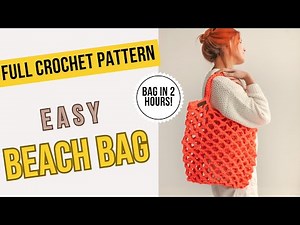 Crochet tote bag tutorial. Beach bag crochet video tutorial