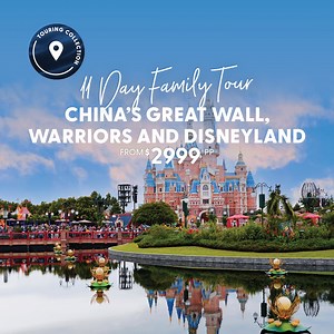 EXTENDED BY POPULAR DEMAND | Don’t miss out on this guided tour, perfect for families seeking a holiday adventure with a blend of ancient history and modern magic discovering China’s most favourite sites including 2 days at Disneyland Shanghai | Multiple 2026 Dates Your 11 Day Fly and Guided Family Tour Holiday with $1600 in Bonus Savings includes: ✅ Return flights from Australia based on flying Cathay Pacific or similar ✅ 10 Nights accommodation in 4-Star family friendly hotels ✅ Breakfast dail