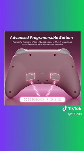 Mytrix Wireless Pro Controllers for Nintendo Switch, Windows PC iOS Android Steam/Steam Deck, Sakura Pink Bluetooth Controller with Programmable, Headphone Jack, Adjustable LED Light/Turbo/Vibration https://amzn.to/4dBXhq8
