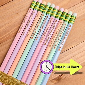 Personalized #2 Ticonderoga Pencils – Custom Teacher Pencils, Engraved Pastel Pencils, Student Name Pencils, Back to School & Left-handed - Etsy