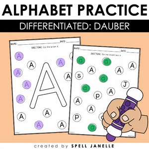 Alphabet Practice: Find and Cover for Preschool and PreK Special Education