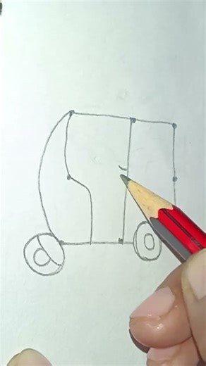 easy drawing of auto with dot #drawing #easydrawing #satisfying #artwithme