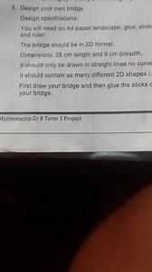Design your own bridge.Design specifications:You will need a... | Filo