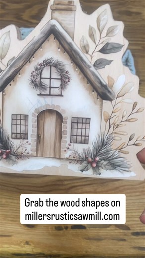 Grab the cedar wood shapes here: https://millersrusticsawmill.com/categories/369/arts-crafts! #Christmas #essentialstencil #diy | Millers Rustic Sawmill | Facebook