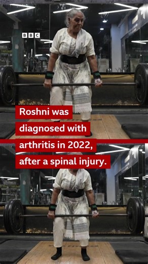 This 70-year-old woman in India lifts 100 kilos in the gym. 🏋️‍♀️ 🎧 Why don't more of us pump iron and exercise as we get older? https://bbc.in/3Hl128D | BBC World Service