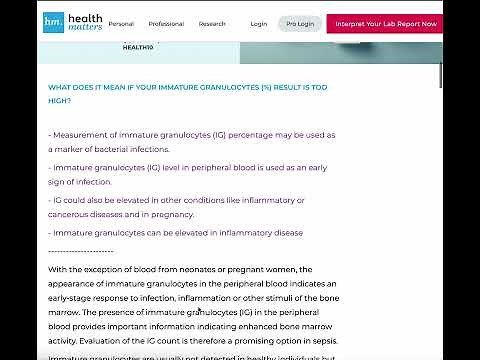 Immature Granulocytes: High values explained