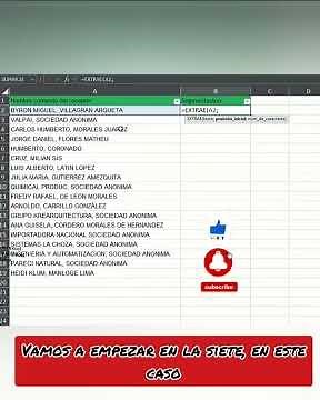 Extracting text with a formula. Text management extraction. #excel #exceltips