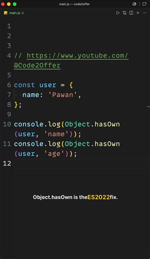 Why hasOwnProperty Is Dangerous (Use This Instead!) #frontend #react #yotubeshorts