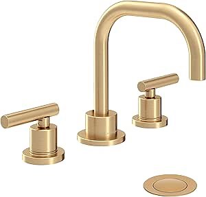 Symmons Dia Widespread Two-Handle Bathroom Faucet with Push Pop Drain Assembly in Brushed Bronze (1.0 GPM), Large