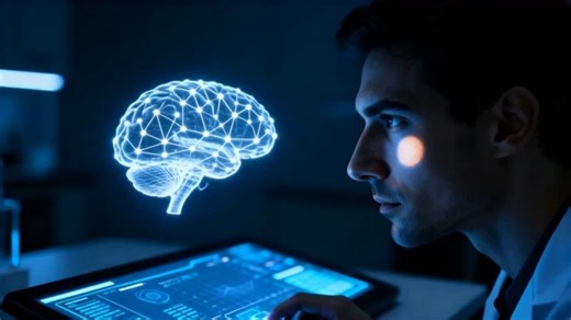 科研人员操作虚拟大脑画面2421#视频素材