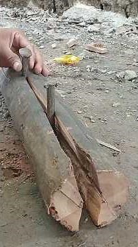 The Easiest Way to Split Wood! 🪵#woodworking #carpentry #diy #splittingwood