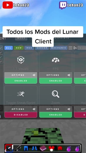 Todos los MODS del Lunar Client que uso #minecraft #lunarclient #lunarclientmods #minecraftmods #mods #sorteo #gratis #minecraftgratis #minecraftpvp #minecraftclips #minecraftmemes #minecraftbuilding #minecrafttutorial #minemen #hypixel #hycraft #nopremium #arenapvp #skywars #bedwars #skywarsminecraft #bedwarsminecraft #mc #pc #fyp #parati